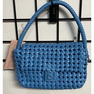 Expressions NYC Handbag Teal Vegan Small Makeup Bag Crossbody Strap